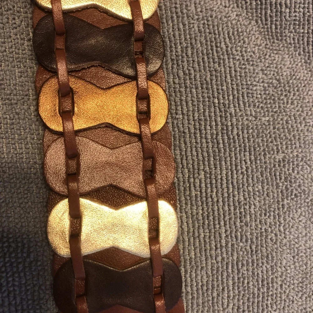 Fossil Multi Color Leather Belt L - Picture 2 of 6
